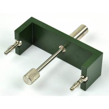 Gabel mit Stecker und Schraube, zur drehbaren Lagerung eines Magneten