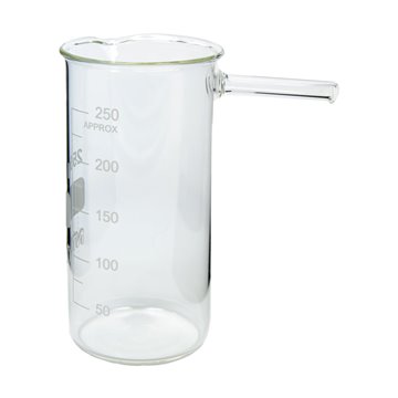 Überlaufgefäß Glas, zur Volumenbestimmung fester Körper