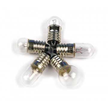 Glühlampen 6 V/0,05 A/0,3 W, Sockel E10, Set 5 Stück