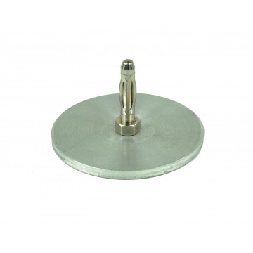 Metallplatte mit Stecker, zur Aufnahme und Transport von Ladungen