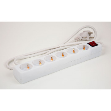 Steckdosenleiste mit Schalter, 6-fach