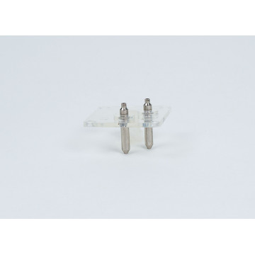 Bodenplatte für Steckbaustein Schülerversuche, mit 2 Steckern winkelig