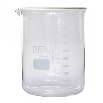 Becherglas 1000 ml, niedrige Form, Borosilikatglas